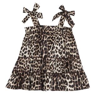NWT Rare Editions Baby Girl Animal Print Satin Charmeuse‎ Dress & Diaper Cover